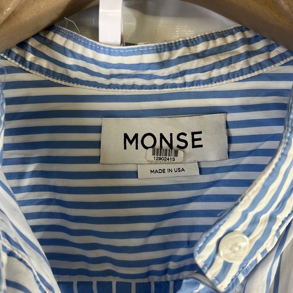 RTR MonseSleeveless Mixed Stripe Shirt Sz 12 asymmetrical blue white sleeveless - Picture 8 of 8